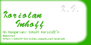 koriolan inhoff business card